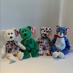 Beanie Babies 4 Dublin, Red White & Blue, Linert-e, Kooky